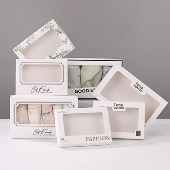 Cutie cadou din carton alb pentru lenjerie și eșarfe, cu decupaje decorative