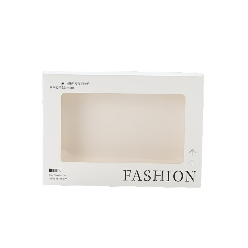 Cutie cadou din carton alb pentru lenjerie și eșarfe, cu decupaje decorative
