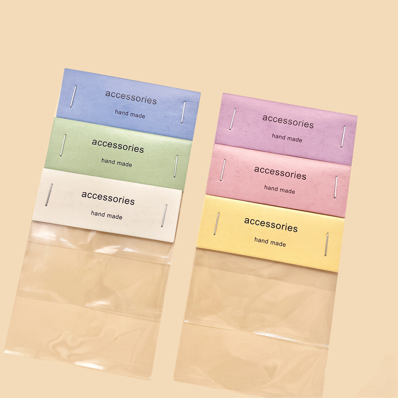Carte pliabilă din carton pentru ambalarea bijuteriilor – etichetă pentru accesorii de păr, breloc DIY cu elastic, accesorii pentru păr