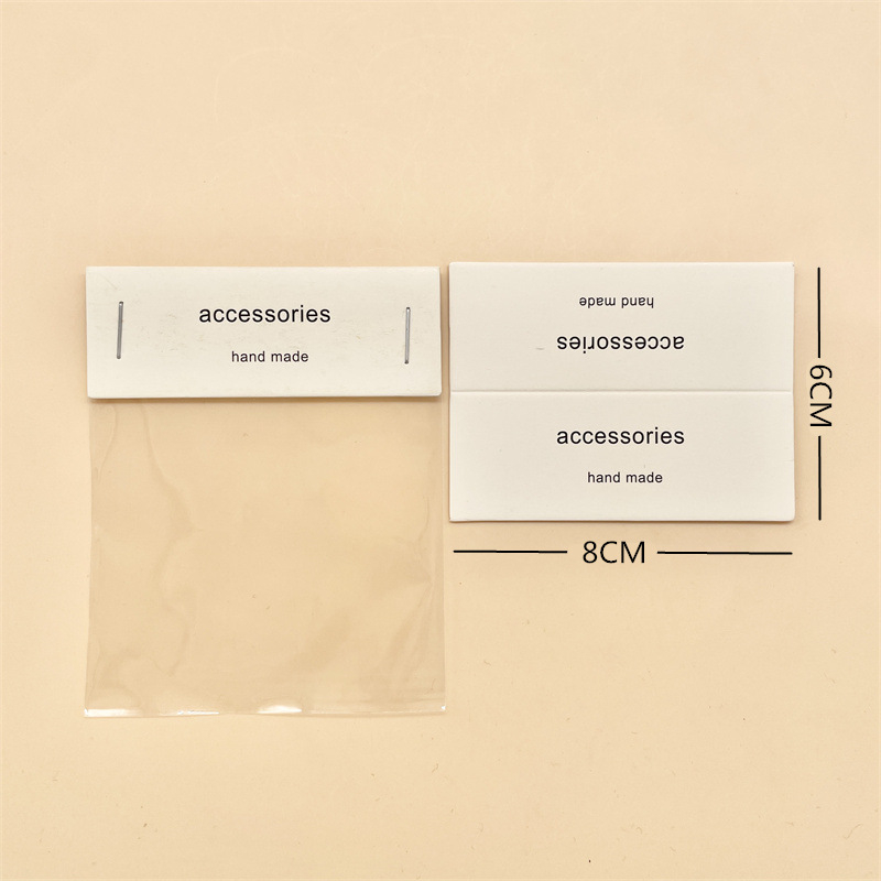 Carte pliabilă din carton pentru ambalarea bijuteriilor – etichetă pentru accesorii de păr, breloc DIY cu elastic, accesorii pentru păr