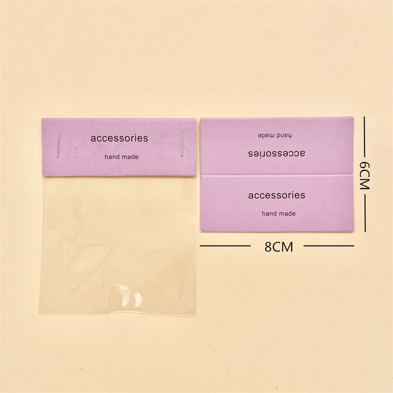 Carte pliabilă din carton pentru ambalarea bijuteriilor – etichetă pentru accesorii de păr, breloc DIY cu elastic, accesorii pentru păr