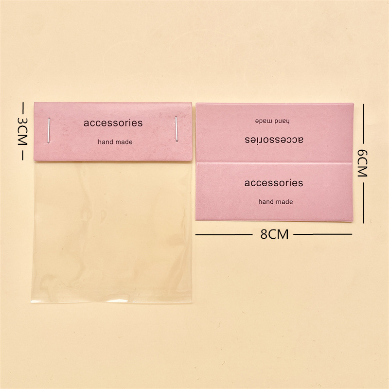 Carte pliabilă din carton pentru ambalarea bijuteriilor – etichetă pentru accesorii de păr, breloc DIY cu elastic, accesorii pentru păr