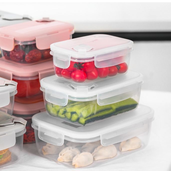 Recipient mare, transparent, pentru bucătărie, cereale și produse uscate, cutie de depozitare compatibilă cu cuptorul cu microunde