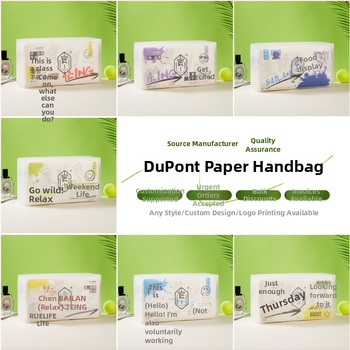 Geantă DuPont din hârtie, geantă de cumpărături vintage impermeabilă, geantă casual crossbody, model personalizabil pe hârtie specială