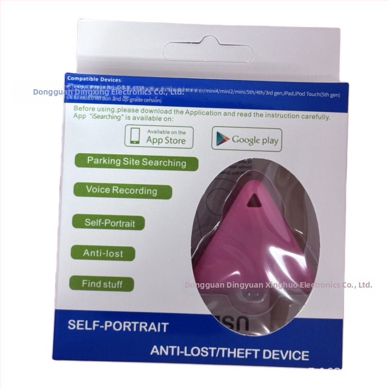 Trojuholníkový viacfunkčný Bluetooth sledovač pre veci — lokalizátor, alarm pri strate a obojstranné vyhľadávanie