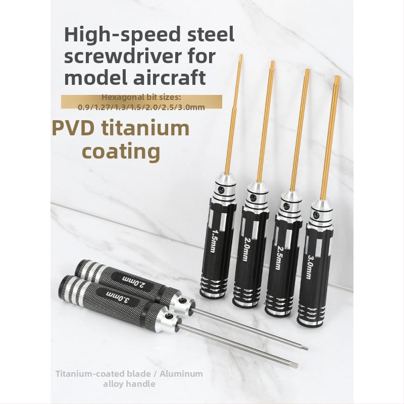 Set šesťhranných skrutkovačov pre modely lietadiel, veľkosti 1.27/1.3/1.5/2.5 mm, 6-hran, dĺžka 0.9