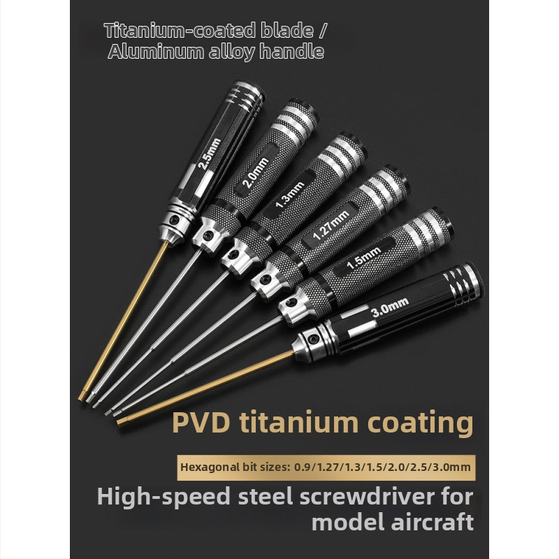 Set šesťhranných skrutkovačov pre modely lietadiel, veľkosti 1.27/1.3/1.5/2.5 mm, 6-hran, dĺžka 0.9