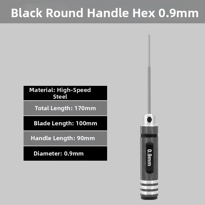Set šesťhranných skrutkovačov pre modely lietadiel, veľkosti 1.27/1.3/1.5/2.5 mm, 6-hran, dĺžka 0.9
