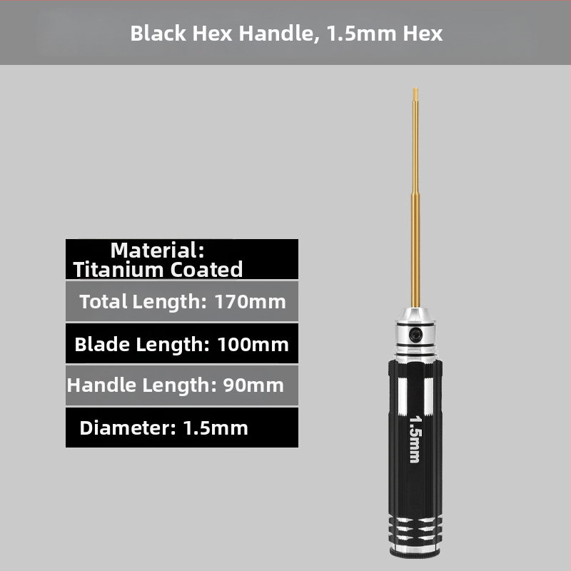 Set šesťhranných skrutkovačov pre modely lietadiel, veľkosti 1.27/1.3/1.5/2.5 mm, 6-hran, dĺžka 0.9