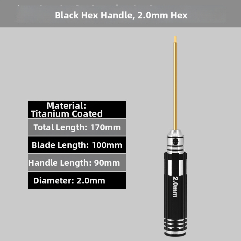 Set šesťhranných skrutkovačov pre modely lietadiel, veľkosti 1.27/1.3/1.5/2.5 mm, 6-hran, dĺžka 0.9