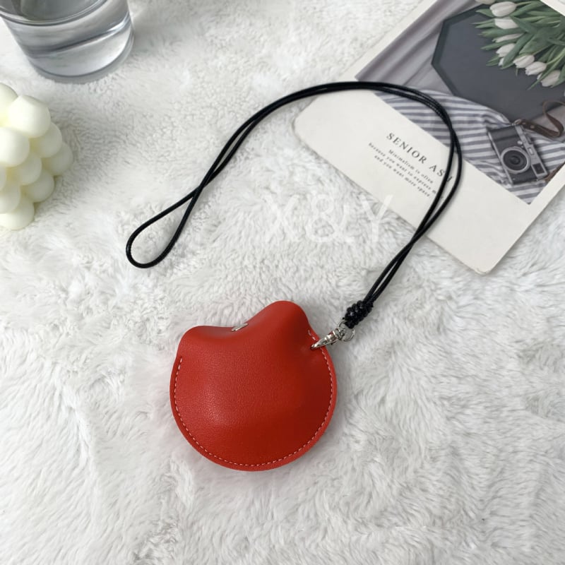 PU bőr kör alakú Bluetooth fülhallgató táska nyakpánttal és kapcsos zárással