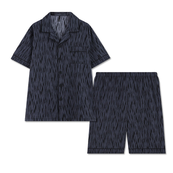 Muški ljetni pijama set od ice silk – tanak gornji dio s kratkim rukavima i hlače, za mlade muškarce