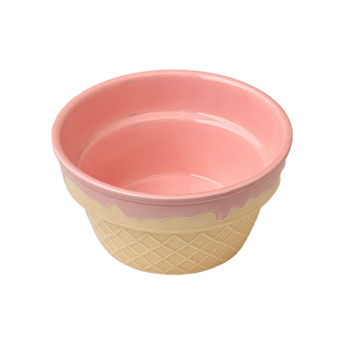 Bol ceramic rotund pentru înghețată, iaurt și ovăz – stil Insta