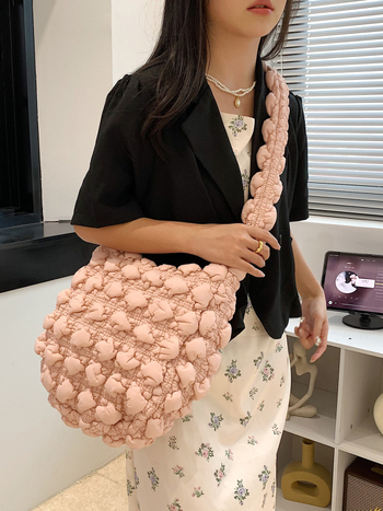 Ženska torba u korejskom stilu s plisiranom oblakom, velika kapaciteta, crossbody torba (dumpling bag)