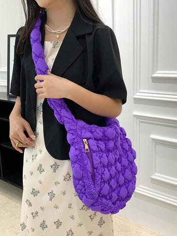 Ženska torba u korejskom stilu s plisiranom oblakom, velika kapaciteta, crossbody torba (dumpling bag)