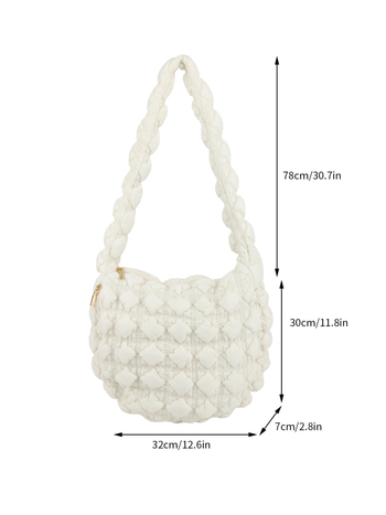 Ženska torba u korejskom stilu s plisiranom oblakom, velika kapaciteta, crossbody torba (dumpling bag)