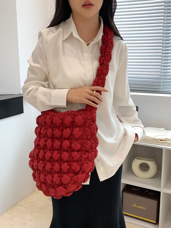 Ženska torba u korejskom stilu s plisiranom oblakom, velika kapaciteta, crossbody torba (dumpling bag)