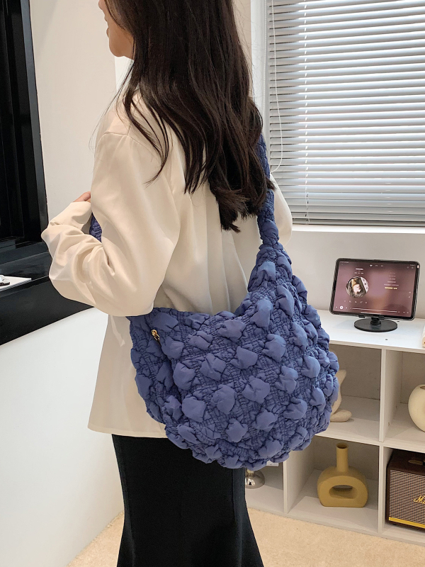 Ženska torba u korejskom stilu s plisiranom oblakom, velika kapaciteta, crossbody torba (dumpling bag)