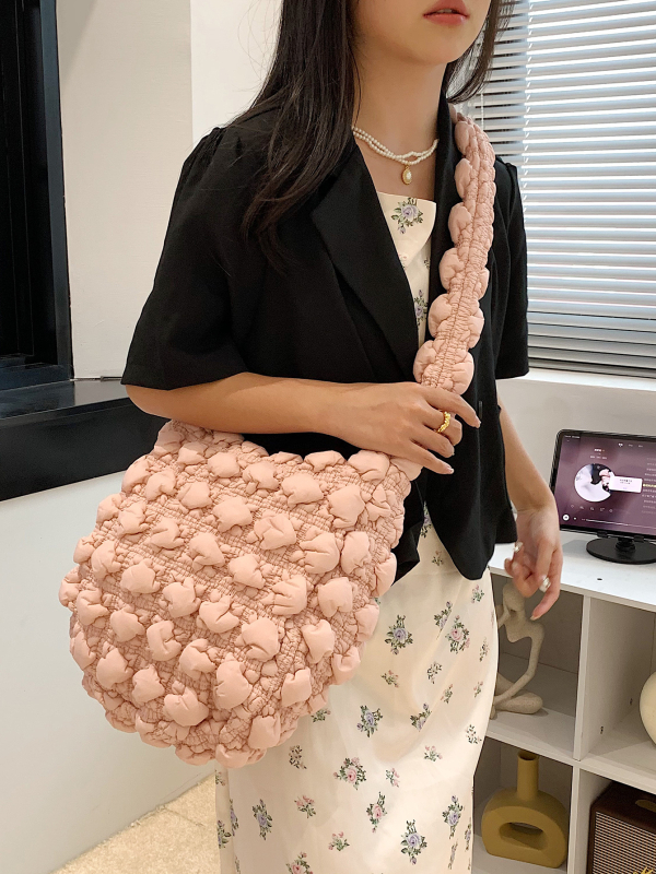 Ženska torba u korejskom stilu s plisiranom oblakom, velika kapaciteta, crossbody torba (dumpling bag)