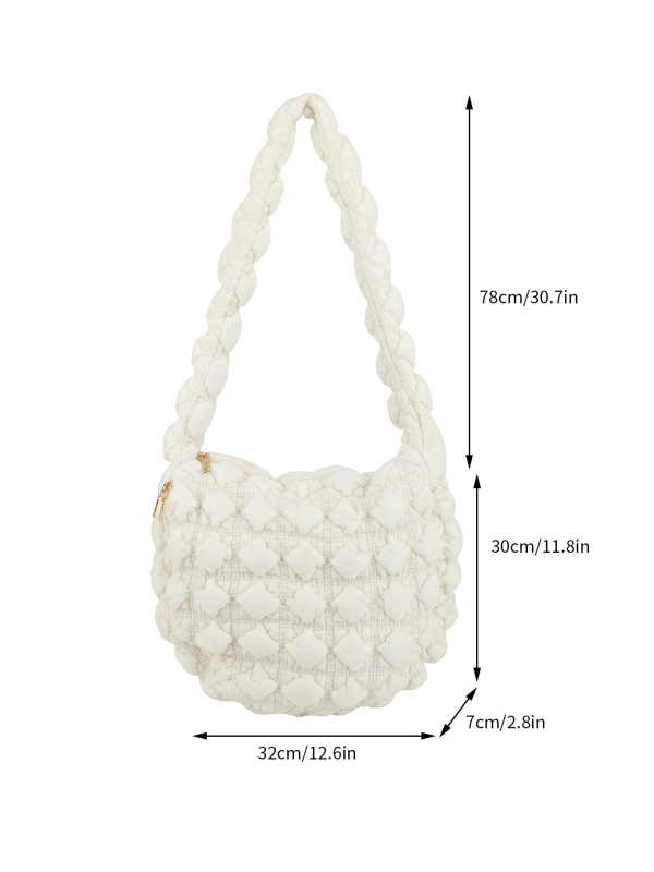 Ženska torba u korejskom stilu s plisiranom oblakom, velika kapaciteta, crossbody torba (dumpling bag)