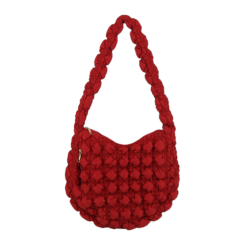 Ženska torba u korejskom stilu s plisiranom oblakom, velika kapaciteta, crossbody torba (dumpling bag)