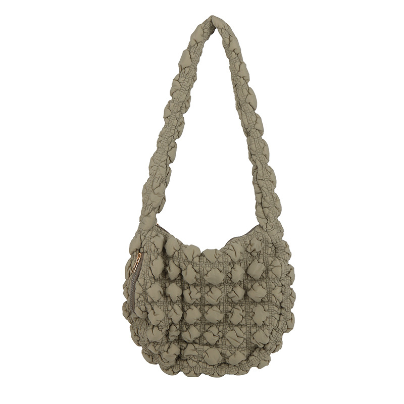 Ženska torba u korejskom stilu s plisiranom oblakom, velika kapaciteta, crossbody torba (dumpling bag)