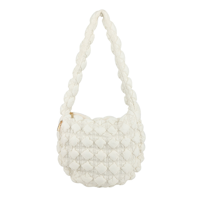 Ženska torba u korejskom stilu s plisiranom oblakom, velika kapaciteta, crossbody torba (dumpling bag)