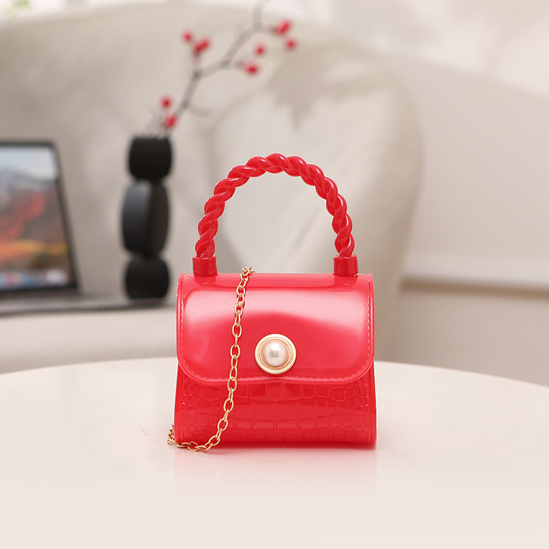 Nova mini jelly torbica s perlama i lancem, za rame ili crossbody, svjež stil, ljeto 2024