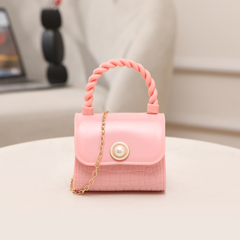 Nova mini jelly torbica s perlama i lancem, za rame ili crossbody, svjež stil, ljeto 2024