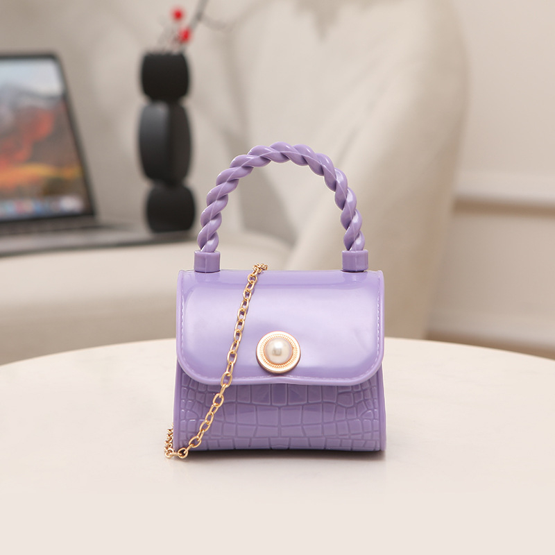 Nova mini jelly torbica s perlama i lancem, za rame ili crossbody, svjež stil, ljeto 2024