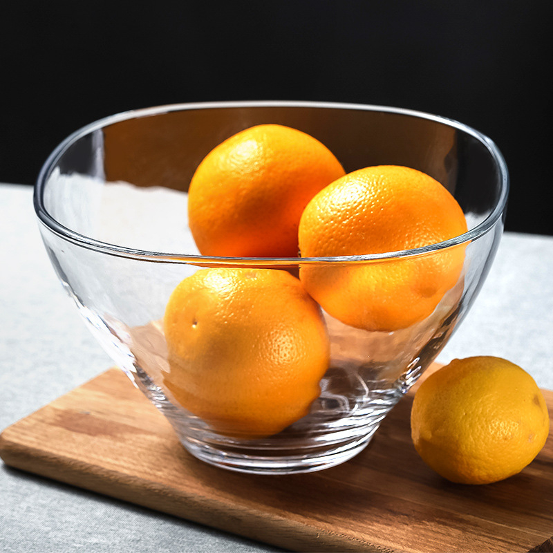 Lizun bol din sticlă temperată pentru fructe și salată, capacitate mare, vas rezistent la căldură pentru desert și supă, ideal pentru coacere acasă și mixare ouă