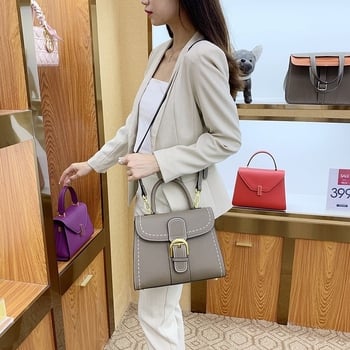 Ženska torbica 2025 — kožna crossbody torba sa sedlastim oblikom, kopčom u obliku potkove, vintage Kelly torba od prave kože
