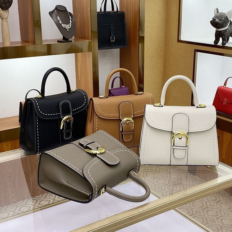 Ženska torbica 2025 — kožna crossbody torba sa sedlastim oblikom, kopčom u obliku potkove, vintage Kelly torba od prave kože