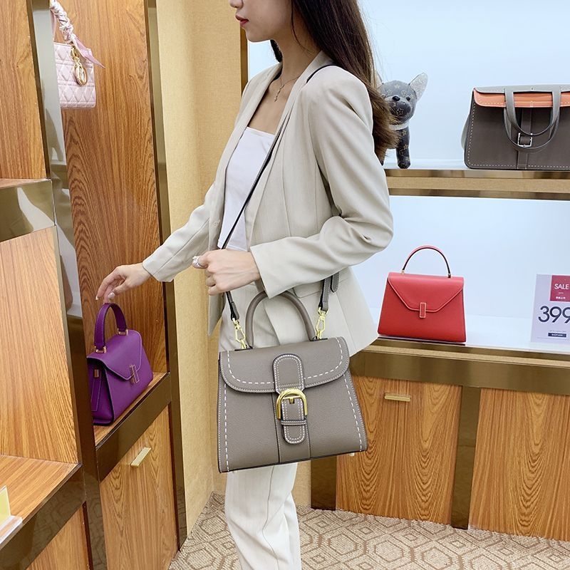 Ženska torbica 2025 — kožna crossbody torba sa sedlastim oblikom, kopčom u obliku potkove, vintage Kelly torba od prave kože