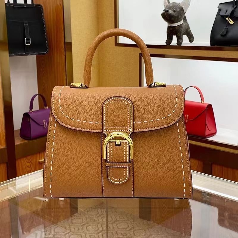 Ženska torbica 2025 — kožna crossbody torba sa sedlastim oblikom, kopčom u obliku potkove, vintage Kelly torba od prave kože