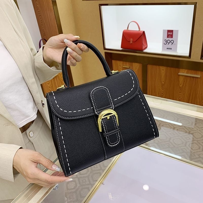 Ženska torbica 2025 — kožna crossbody torba sa sedlastim oblikom, kopčom u obliku potkove, vintage Kelly torba od prave kože