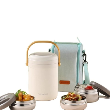 Fuguang cutie de prânz izolată, din oțel inoxidabil, calitate alimentară, design cu vid în trei straturi, portabil pentru angajați, capacitate 1.8L sau 2.2L