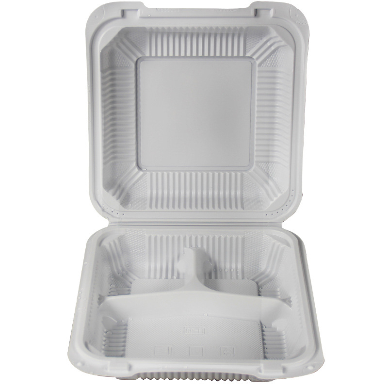 Cutie de prânz de unică folosință cu compartimente, cutie din plastic pentru fast-food, cutie pentru hamburger, cutie de prânz cu mai multe compartimente pentru uz comercial