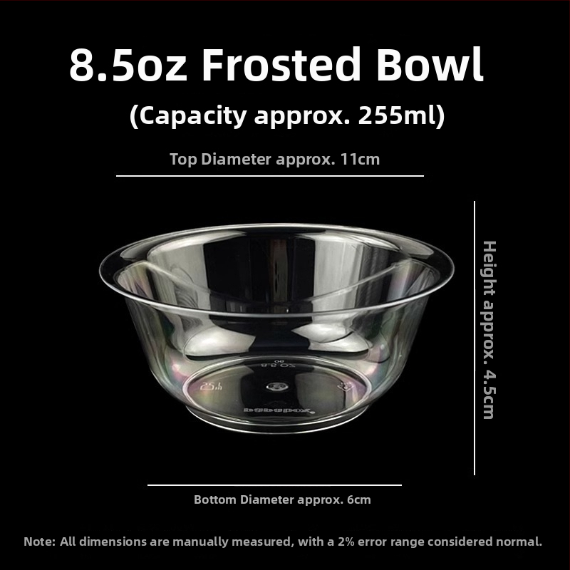 Vas plastic de unică folosință, cu aspect cristal, rezistent la temperaturi înalte, conform standardelor alimentare, cu design îngroșat, transparent, pentru mâncare fierbinte și gustări