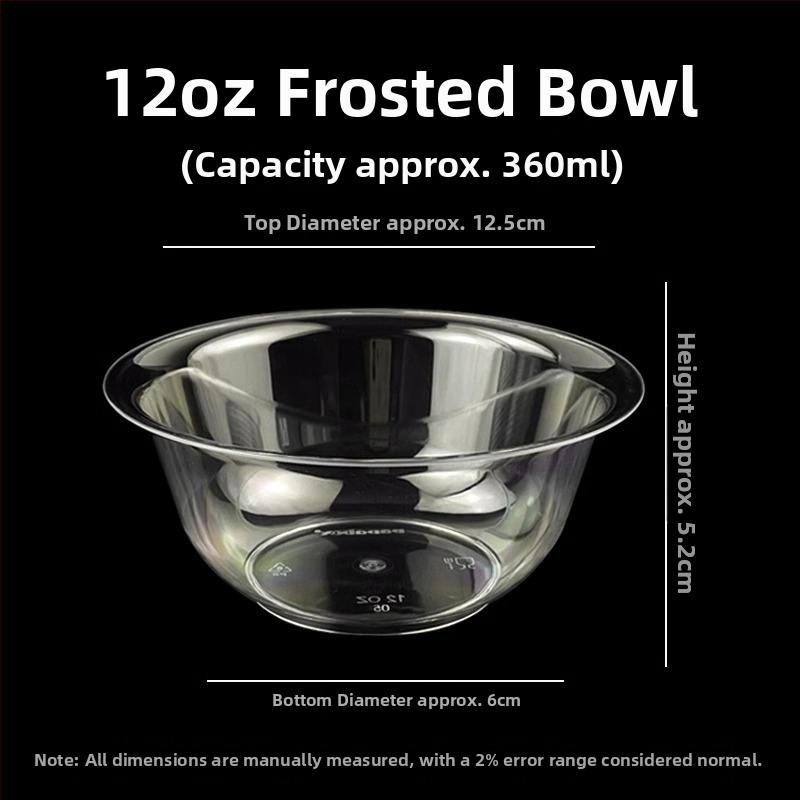 Vas plastic de unică folosință, cu aspect cristal, rezistent la temperaturi înalte, conform standardelor alimentare, cu design îngroșat, transparent, pentru mâncare fierbinte și gustări