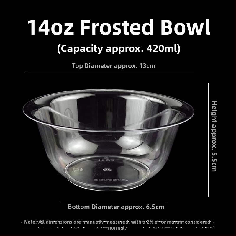 Vas plastic de unică folosință, cu aspect cristal, rezistent la temperaturi înalte, conform standardelor alimentare, cu design îngroșat, transparent, pentru mâncare fierbinte și gustări