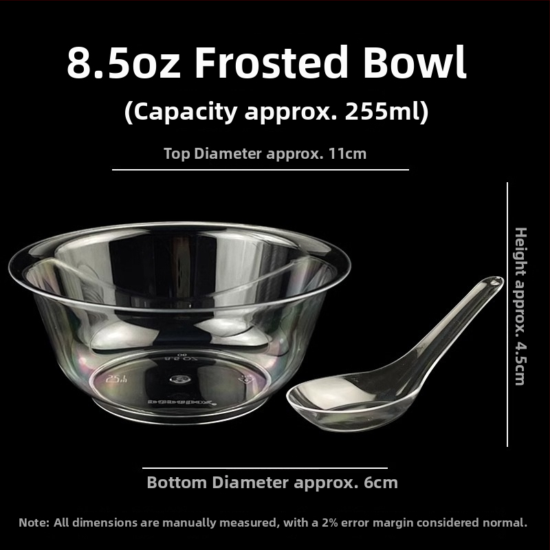 Vas plastic de unică folosință, cu aspect cristal, rezistent la temperaturi înalte, conform standardelor alimentare, cu design îngroșat, transparent, pentru mâncare fierbinte și gustări