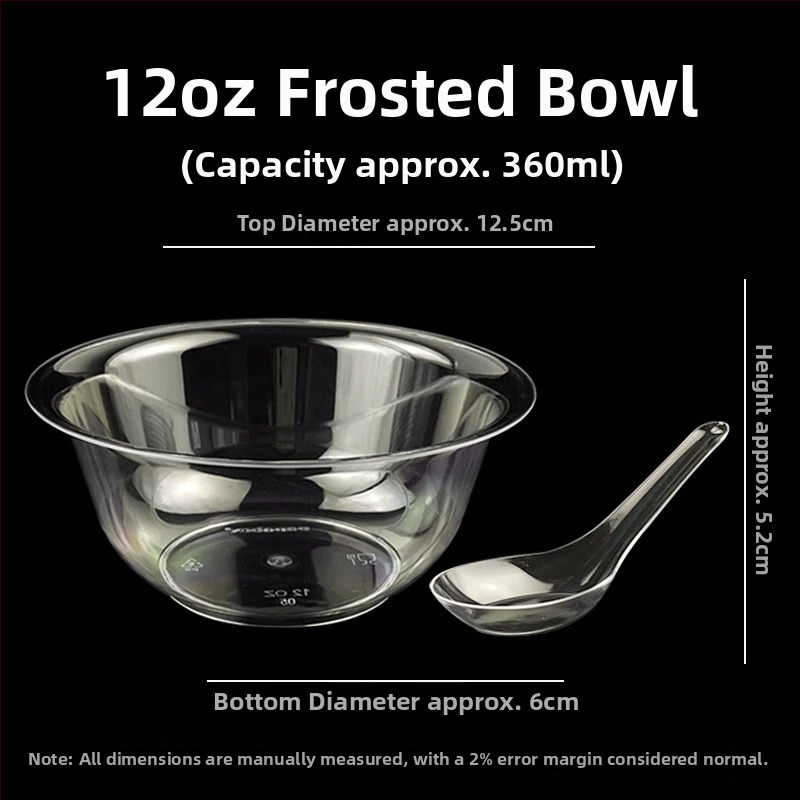 Vas plastic de unică folosință, cu aspect cristal, rezistent la temperaturi înalte, conform standardelor alimentare, cu design îngroșat, transparent, pentru mâncare fierbinte și gustări