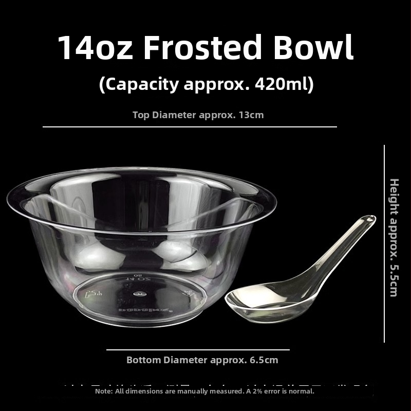 Vas plastic de unică folosință, cu aspect cristal, rezistent la temperaturi înalte, conform standardelor alimentare, cu design îngroșat, transparent, pentru mâncare fierbinte și gustări