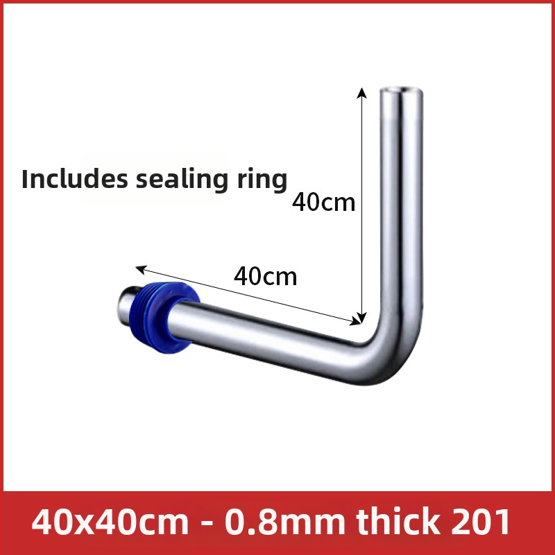 32 mm splachovacia rúra pre klozet typu squat, 304 nerezová oceľ, L-tvarovaný spojovací rúrok, predĺžená splachovacia rúra s pedálnym ventilom