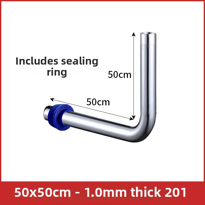 32 mm splachovacia rúra pre klozet typu squat, 304 nerezová oceľ, L-tvarovaný spojovací rúrok, predĺžená splachovacia rúra s pedálnym ventilom