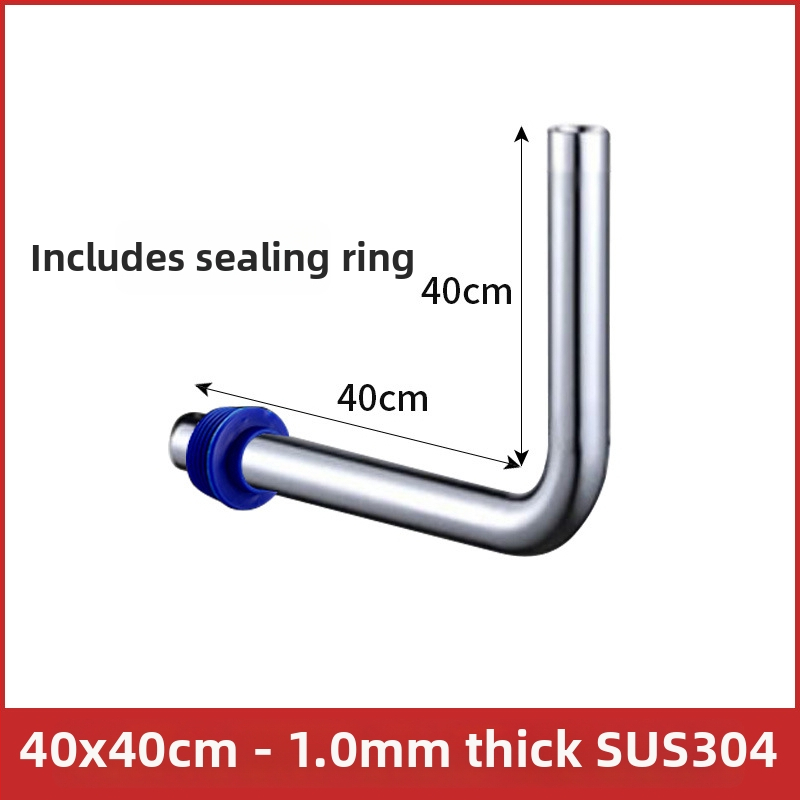 32 mm splachovacia rúra pre klozet typu squat, 304 nerezová oceľ, L-tvarovaný spojovací rúrok, predĺžená splachovacia rúra s pedálnym ventilom