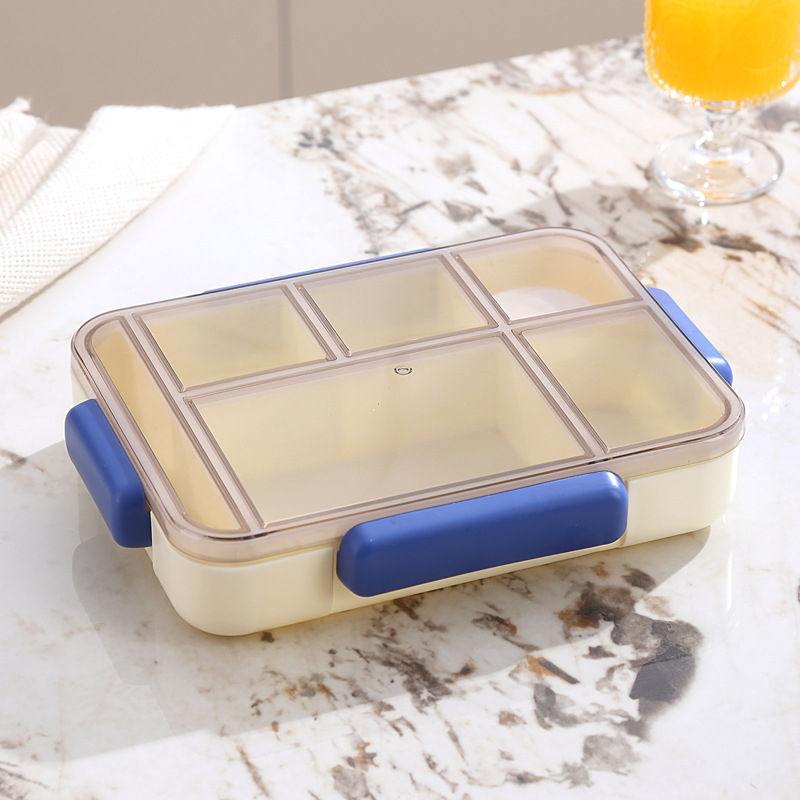 Star Orange Bento kutija za ručak s pet odjeljaka, PP plastika, kvadratnog oblika, mikrovalna sigurnost, 1–2 l, modern stil, za studente