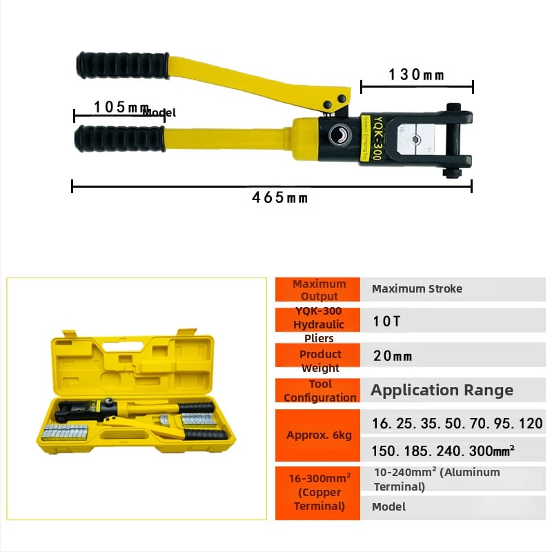 Ručné hydraulické kliešte na lisovanie YQK-70/120/240/300 pre meď a hliník