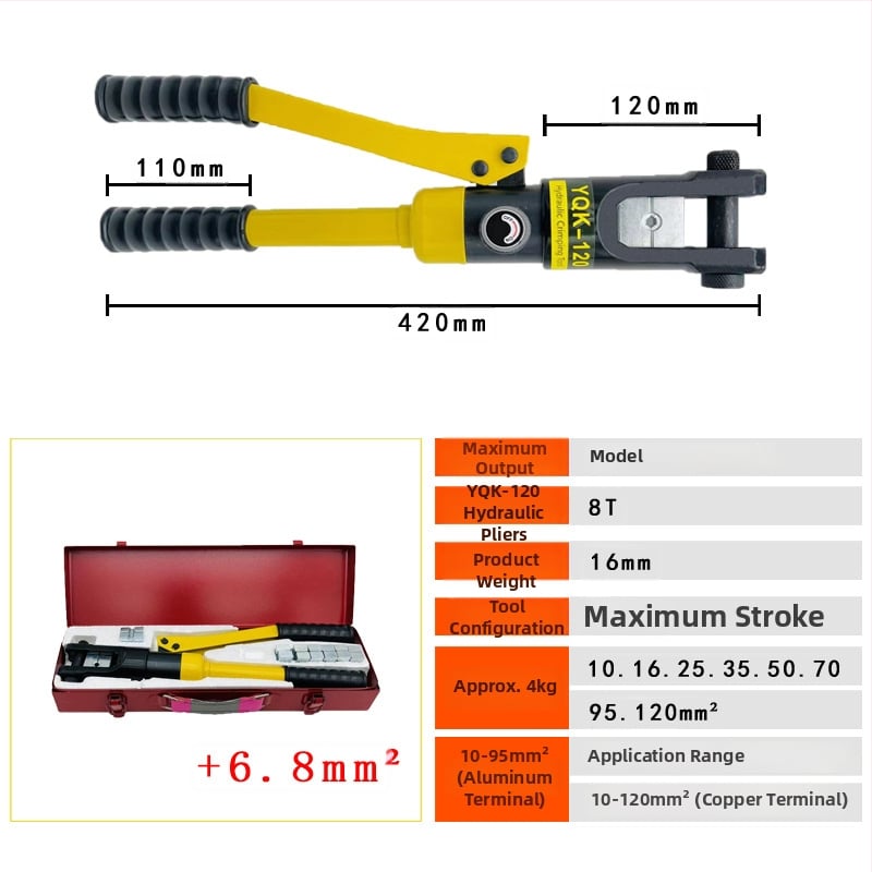 Ručné hydraulické kliešte na lisovanie YQK-70/120/240/300 pre meď a hliník